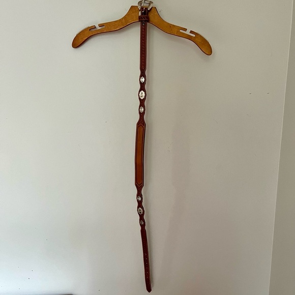 Vintage Western Brown Leather Belt Justin Top Grain Cowhide Made in US - Picture 6 of 6